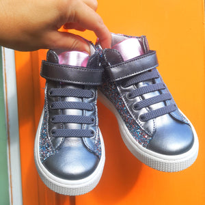 Bimbo shoes - Scarponcino argento glitter