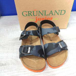 Grunland - Sandalo militare grigio/arancione