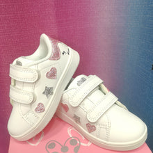 Carica l&#39;immagine nel visualizzatore di Gallery, B&amp;b - Sneakers bianca glitter rosa/argento

