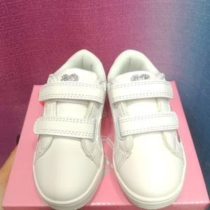 B&b - Sneakers bianca glitter rosa/argento